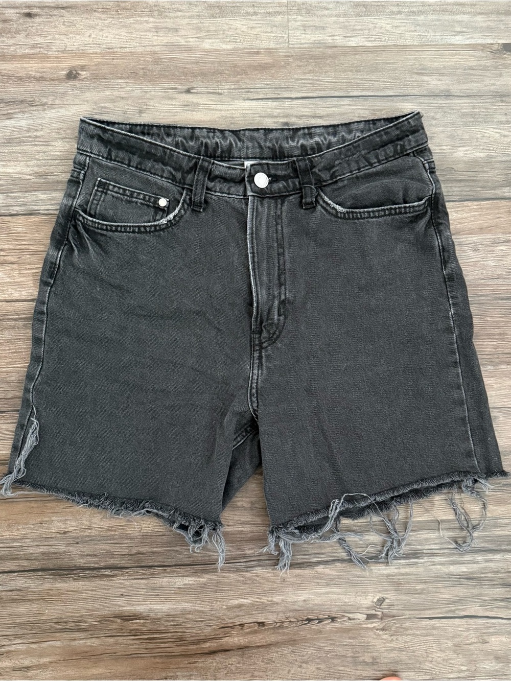 H&M Black Denim Shorts Size 8
